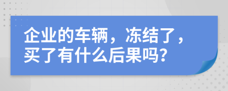 企业的车辆，冻结了，买了有什么后果吗？