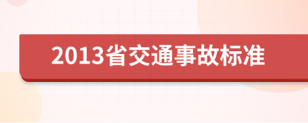 2013省交通事故标准