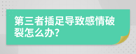 第三者插足导致感情破裂怎么办？