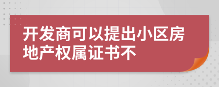 开发商可以提出小区房地产权属证书不