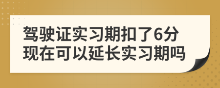 驾驶证实习期扣了6分现在可以延长实习期吗