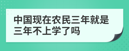 中国现在农民三年就是三年不上学了吗