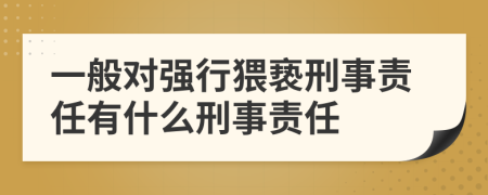 一般对强行猥亵刑事责任有什么刑事责任