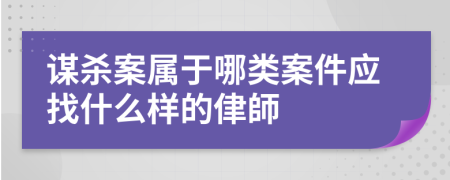 谋杀案属于哪类案件应找什么样的侓師