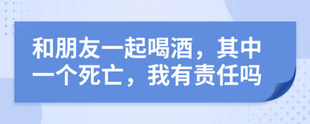 和朋友一起喝酒，其中一个死亡，我有责任吗