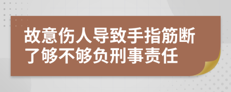 故意伤人导致手指筋断了够不够负刑事责任