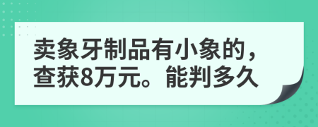 卖象牙制品有小象的，查获8万元。能判多久