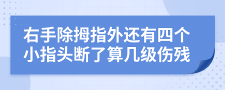 右手除拇指外还有四个小指头断了算几级伤残