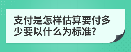 支付是怎样估算要付多少要以什么为标准?
