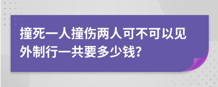 撞死一人撞伤两人可不可以见外制行一共要多少钱？