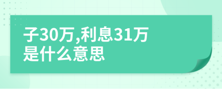 子30万,利息31万是什么意思