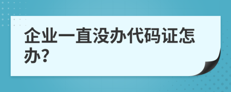 企业一直没办代码证怎办？