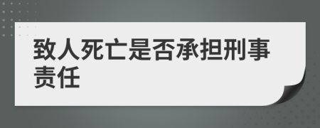 致人死亡是否承担刑事责任