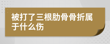 被打了三根肋骨骨折属于什么伤