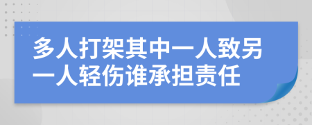 多人打架其中一人致另一人轻伤谁承担责任