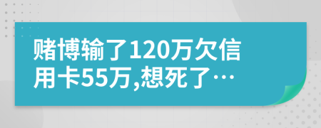 赌博输了120万欠信用卡55万,想死了…