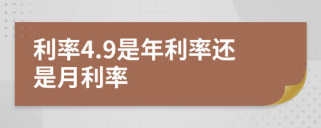 利率4.9是年利率还是月利率