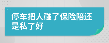 停车把人碰了保险陪还是私了好