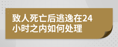 致人死亡后逃逸在24小时之内如何处理