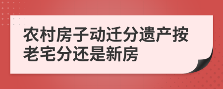 农村房子动迁分遗产按老宅分还是新房