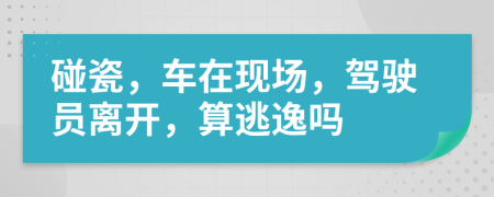 碰瓷，车在现场，驾驶员离开，算逃逸吗