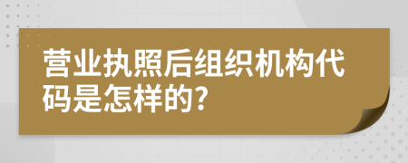 营业执照后组织机构代码是怎样的?