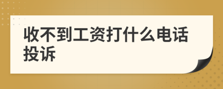 收不到工资打什么电话投诉