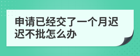 申请已经交了一个月迟迟不批怎么办