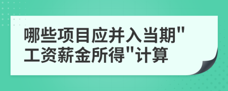 哪些项目应并入当期"工资薪金所得"计算