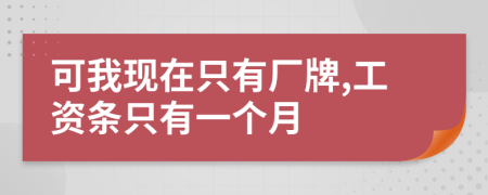 可我现在只有厂牌,工资条只有一个月