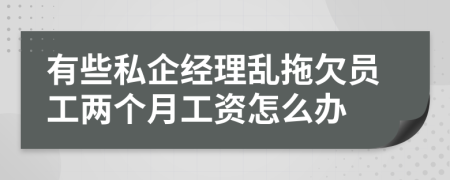 有些私企经理乱拖欠员工两个月工资怎么办
