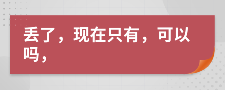 丢了，现在只有，可以吗，