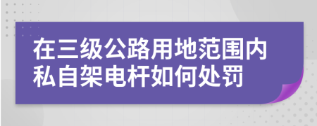在三级公路用地范围内私自架电杆如何处罚