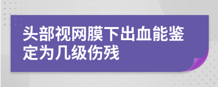 头部视网膜下出血能鉴定为几级伤残