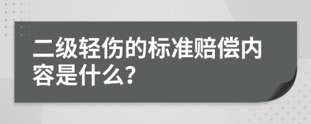 二级轻伤的标准赔偿内容是什么？