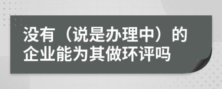 没有（说是办理中）的企业能为其做环评吗