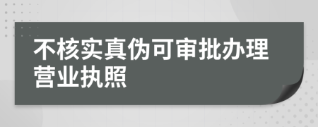 不核实真伪可审批办理营业执照