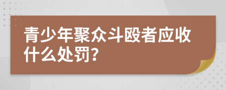 青少年聚众斗殴者应收什么处罚？