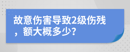 故意伤害导致2级伤残，额大概多少？