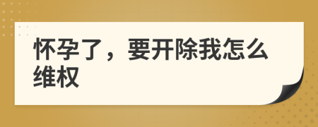 怀孕了，要开除我怎么维权