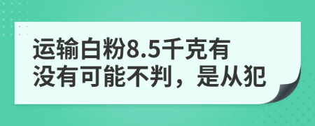 运输白粉8.5千克有没有可能不判，是从犯