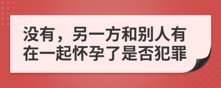 没有，另一方和别人有在一起怀孕了是否犯罪