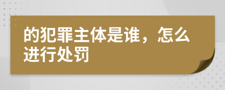 的犯罪主体是谁，怎么进行处罚