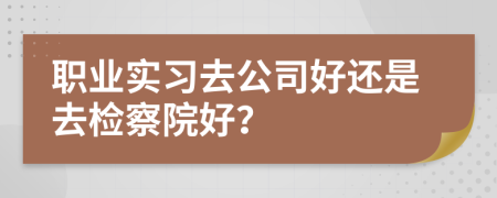 职业实习去公司好还是去检察院好？