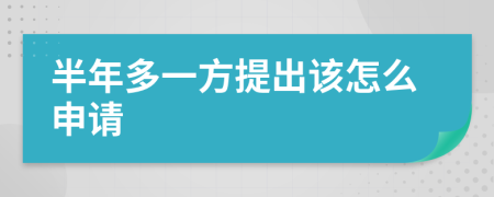 半年多一方提出该怎么申请