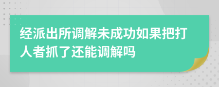 经派出所调解未成功如果把打人者抓了还能调解吗