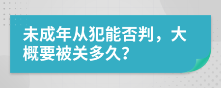 未成年从犯能否判，大概要被关多久？