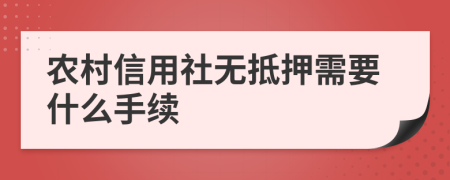 农村信用社无抵押需要什么手续