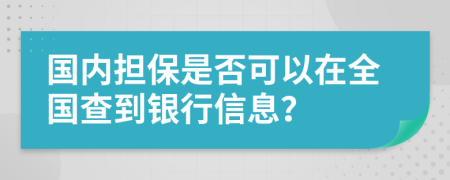 国内担保是否可以在全国查到银行信息？