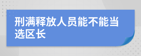 刑满释放人员能不能当选区长